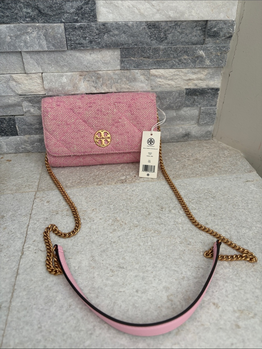 Tory Burch willa tweed chain wallet crossbody bag new with tags